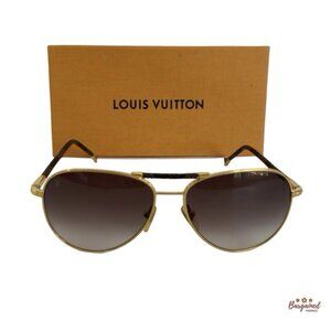 Authentic LOUIS VUITTON Damier Ebene Conspiration Pilot Sunglasses Z0202U